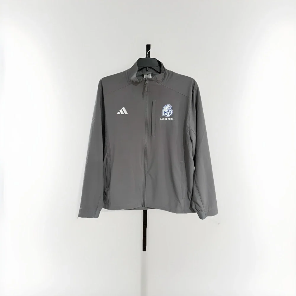 Drake Basketball PLAYER JACKET zip front gray MEDIUM NWOT‎ stretch adidas C125